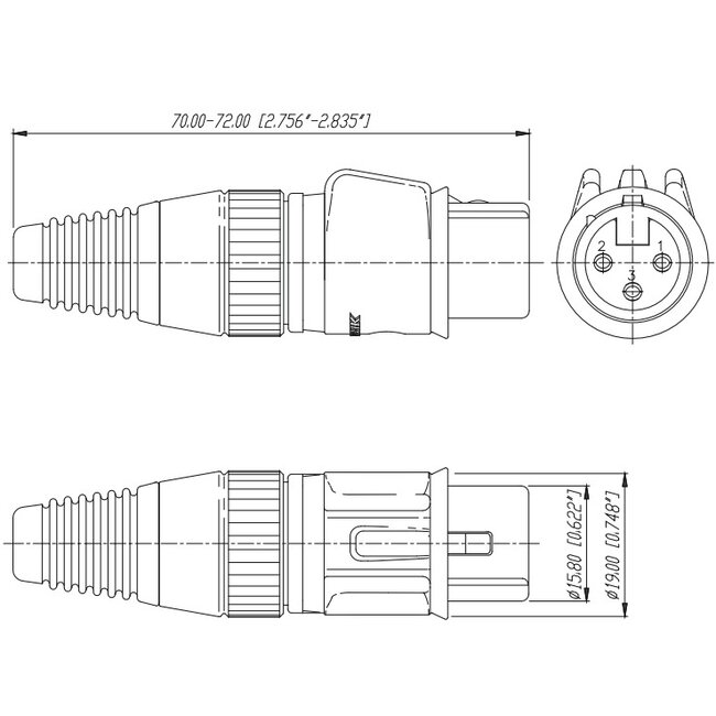 Neutrik NC3FX-HD-B Heavy Duty IP65 XLR 3-pins (v) connector / zwart