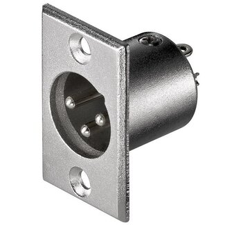 S-Impuls XLR 3-pins (m) inbouw connector / grijs