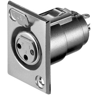S-Impuls XLR 3-pins (v) inbouw connector / grijs
