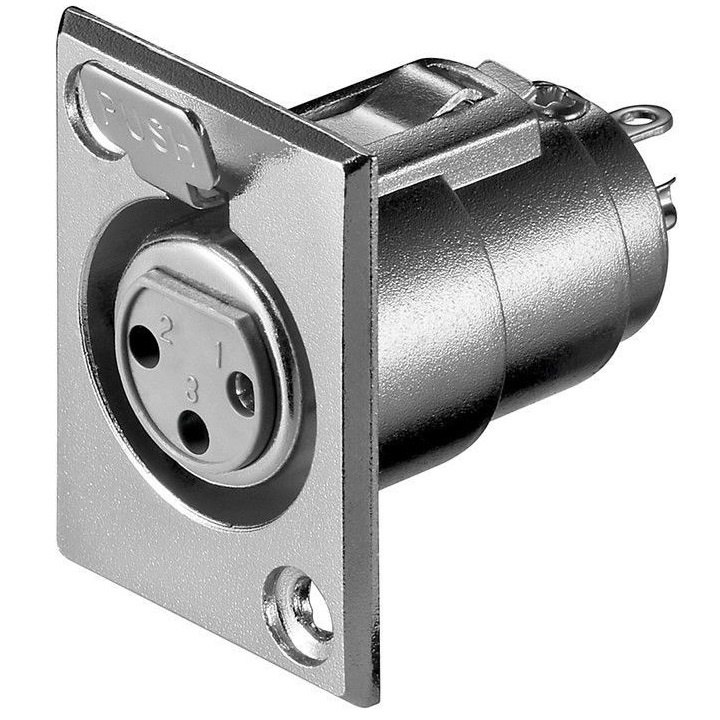 Soldeerbaar XLR 3-pin Chassis (v) - Zilver