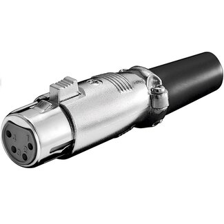 Goobay XLR 4-pins (v) connector met rubberen trekontlasting / grijs/zwart