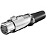 XLR 4-pins (v) connector met rubberen trekontlasting / grijs/zwart