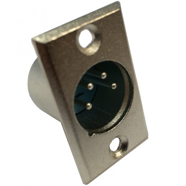 XLR 4-pins inbouwconnector (m) - grijs