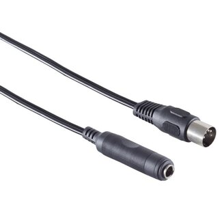 S-Impuls DIN 5-pins (m) - 6,35mm Jack (v) audio adapter / zwart - 0,20 meter