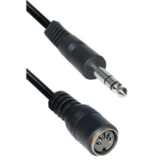 MaxTrack DIN 5-pins (v) - 6,35mm Jack (m) audio adapter / zwart - 0,20 meter