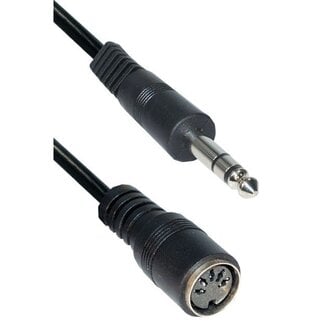 Transmedia DIN 5-pins (v) - 6,35mm Jack (m) audio adapter / zwart - 0,20 meter
