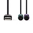Premium USB-A naar 2x Mini DIN 6-pins PS/2 adapter met drivers / zwart - 0,30 meter