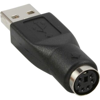 MaxTrack USB-A (m) - Mini DIN 6-pins PS/2 (v) adapter / zwart