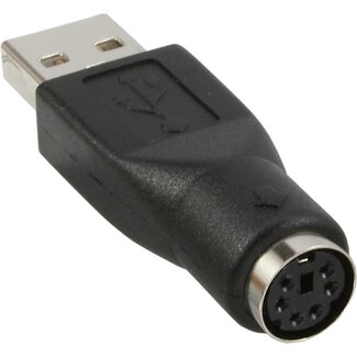 Transmedia USB-A (m) - Mini DIN 6-pins PS/2 (v) adapter / zwart
