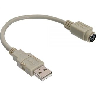 InLine USB-A (m) - Mini DIN 6-pins PS/2 (v) adapter / beige