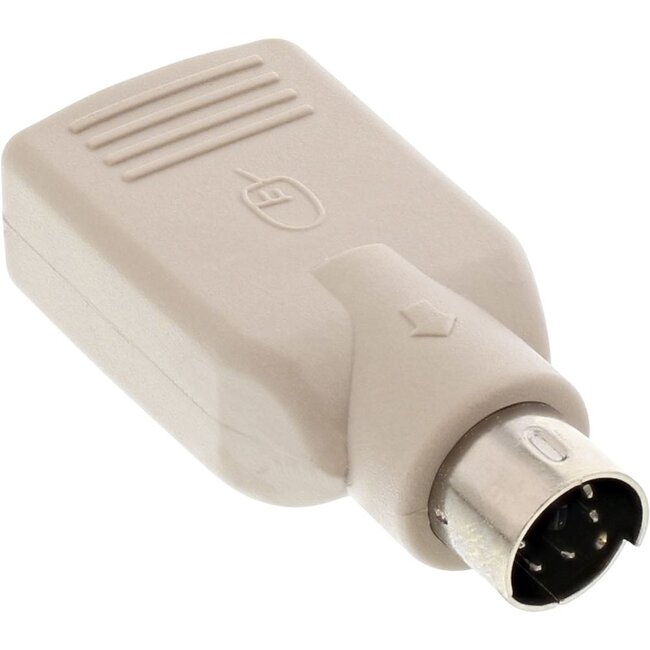 Mini DIN 6-pins PS/2 (m) - USB-A (v) adapter / beige