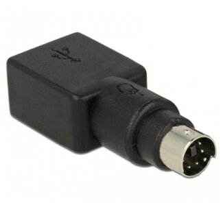 DeLOCK Mini DIN 6-pins PS/2 (m) - USB-A (v) adapter / zwart