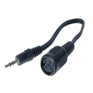 S-Impuls 3,5mm Jack (m) - DIN 5-pins (v) hoofdtelefoon (dobbelsteen) adapter / zwart - 0,20 meter