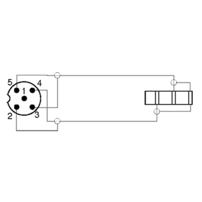 6,35mm Jack (v) - DIN 5-pins (m) hoofdtelefoon (dobbelsteen) adapter / zwart - 0,20 meter
