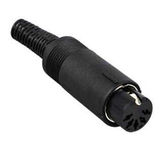 Universal DIN 5-pins 180° (v) connector / zwart