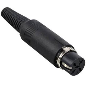 OKS DIN 5-pins 270° (v) dobbelsteen connector / zwart