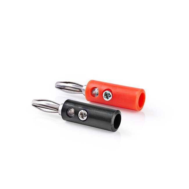 Nedis banaan connector set voor luidsprekerkabel tot 4 mm / 2x rood + 2x zwart