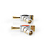 Premium banaan connector set voor luidsprekerkabel tot 7 mm - haaks / 1x rood + 1x wit