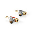 Premium banaan connector set voor luidsprekerkabel tot 7 mm - haaks / 1x rood + 1x wit