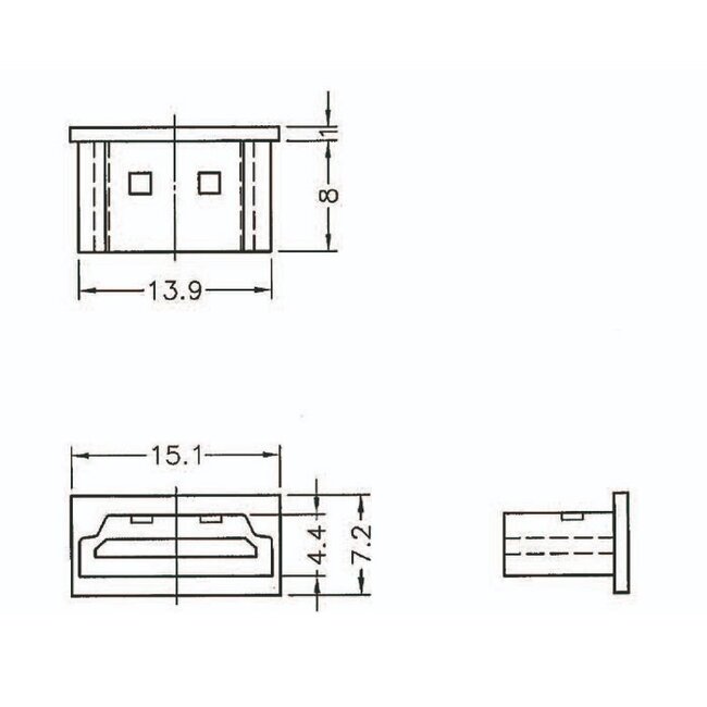 Poortbeschermer voor HDMI-A (v) poorten / zonder greep