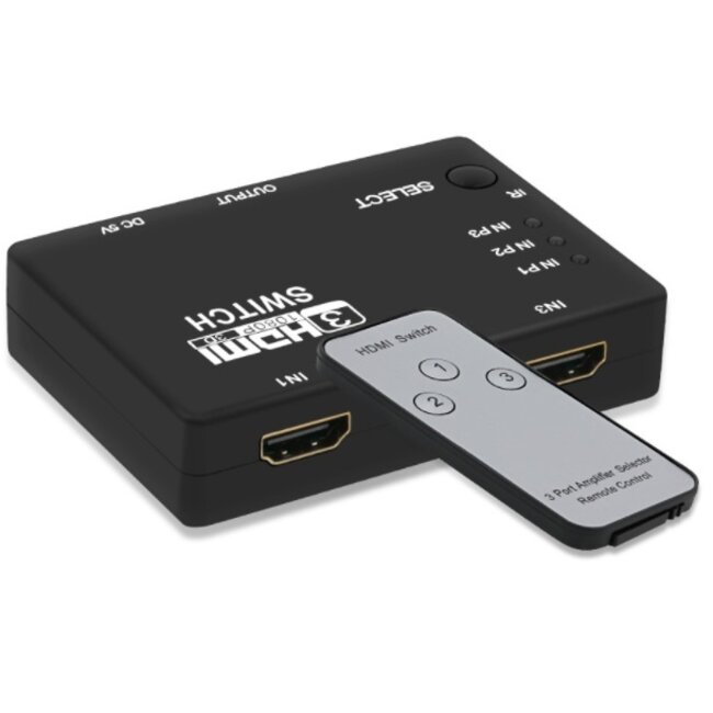 HDMI schakelaar 3 naar 1 / met afstandsbediening - versie 1.3 (Full HD 1080p)