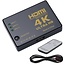 HDMI schakelaar 3 naar 1 / met afstandsbediening en IR extender - versie 1.4 (4K 30Hz)