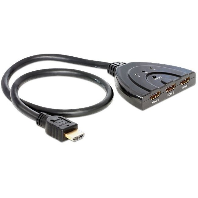 HDMI schakelaar 3 naar 1 - versie 1.4 (4K 30Hz) - 0,50 meter