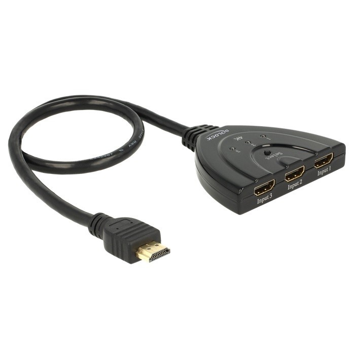 DeLOCK HDMI UHD Switch 3 x HDMI in > 1 x HDMI out 4K hdmi switch 18600