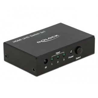 DeLOCK DeLOCK HDMI schakelaar 3 naar 1 - versie 2.0 (4K 60Hz HDR)