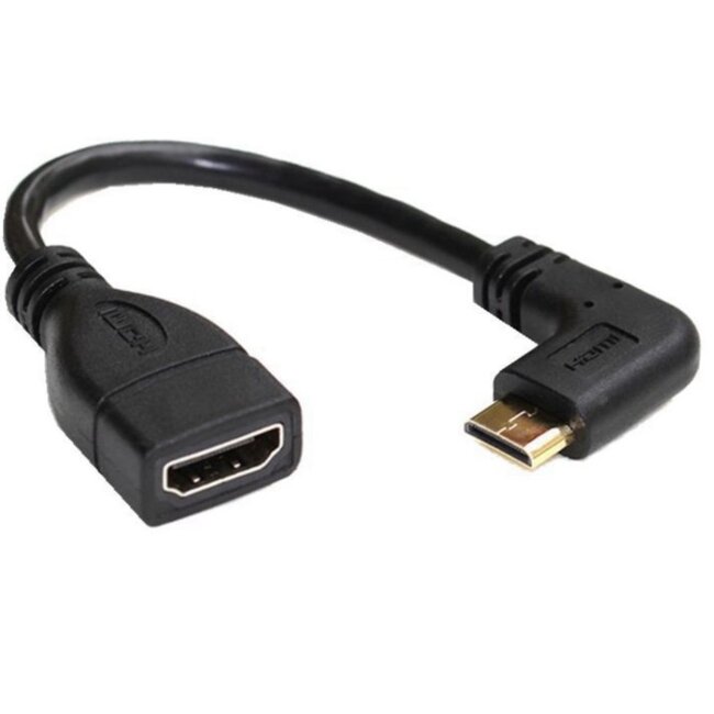 Mini HDMI - HDMI adapter - 90° haaks naar links - versie 1.4 (4K 30Hz) - 0,15 meter