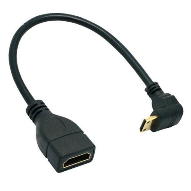 Mini HDMI - HDMI adapter - 90° haaks naar beneden - versie 1.4 (4K 30Hz) - 0,15 meter