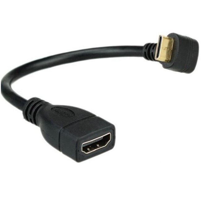 Mini HDMI - HDMI adapter - 90° haaks naar boven - versie 1.4 (4K 30Hz) - 0,15 meter