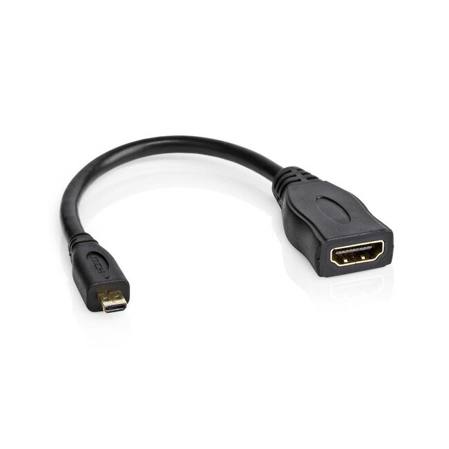 Micro HDMI - HDMI adapter - versie 1.4 (4K 30Hz) / zwart - 0,20 meter