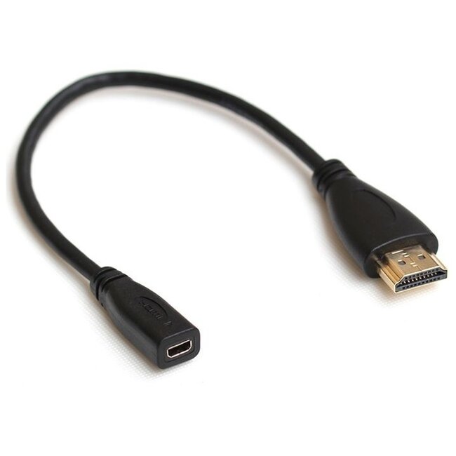 HDMI - Micro HDMI adapter - versie 1.4 (4K 30Hz) / zwart - 0,20 meter