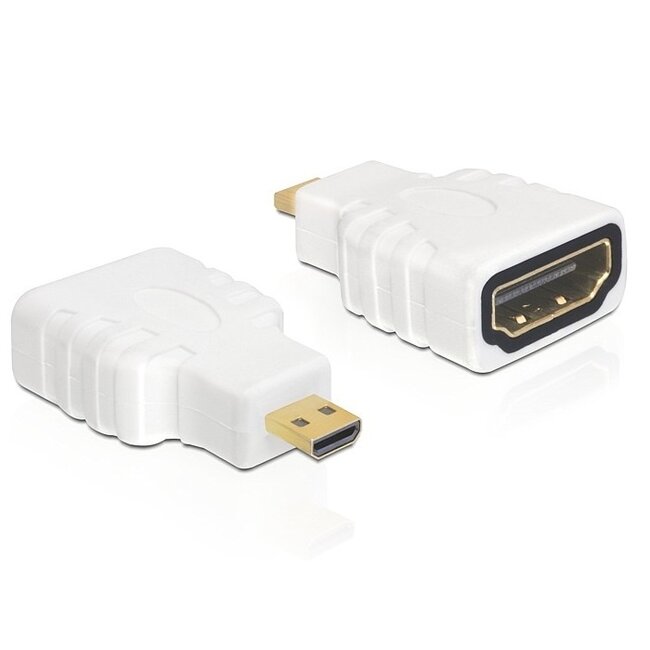 Micro HDMI - HDMI adapter - versie 1.4 (4K 30Hz) / wit