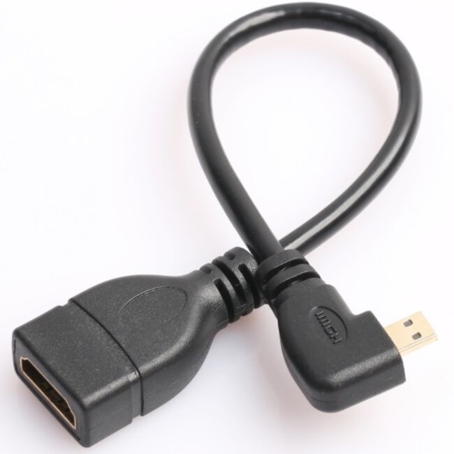 Micro HDMI - HDMI adapter - 90° haaks naar links - versie 1.4 (4K 30Hz) - 0,15 meter