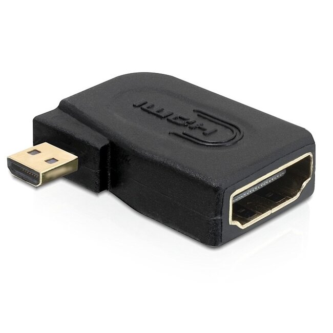 Micro HDMI - HDMI adapter - 90° haaks naar links - versie 1.4 (4K 30Hz)