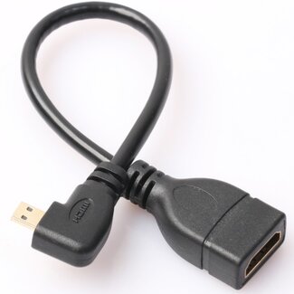 Coretek Micro HDMI - HDMI adapter - 90° haaks naar rechts - versie 1.4 (4K 30Hz) - 0,15 meter