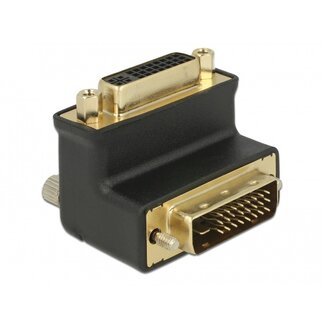 DeLOCK DVI-D Dual Link adapter - 90° haaks naar boven - verguld / zwart