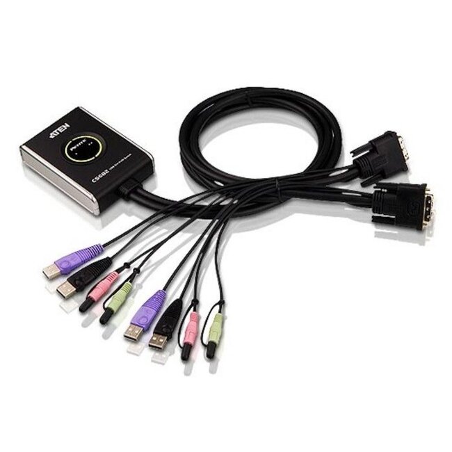 Aten CS682 DVI-D Single Link + USB + Audio KVM Switch 2 naar 1