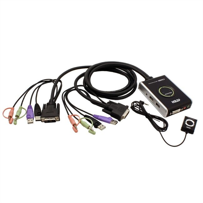 Aten CS682 DVI-D Single Link + USB + Audio KVM Switch 2 naar 1