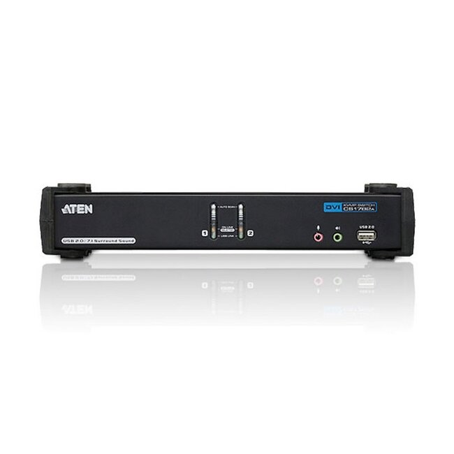 Aten CS1782A DVI Dual Link + USB + 7.1 Audio KVM Switch 2 naar 1
