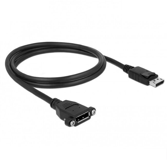 DisplayPort inbouwadapter (m-v) - versie 1.2 (4K 60Hz) / zwart - 1 meter