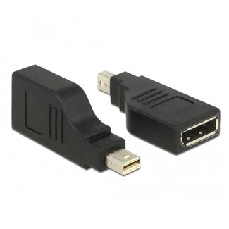 DeLOCK Mini DisplayPort - DisplayPort adapter - 90° gedraaid - versie 1.2 (4K 60 Hz) / zwart