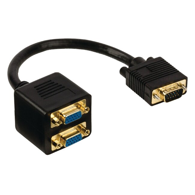 Premium VGA splitter 1 naar 2 - passief / zwart - 0,20 meter