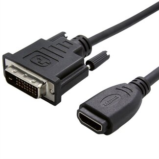 Value DVI-D Dual Link (m) - HDMI (v) adapter / zwart - 0,15 meter