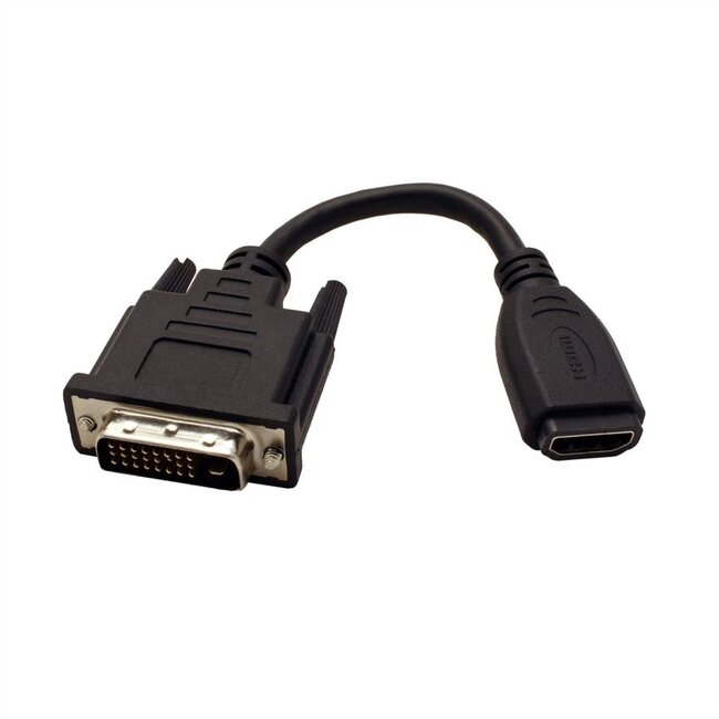 DVI-D Dual Link (m) - HDMI (v) adapter / zwart - 0,15 meter