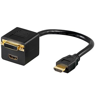 DeLOCK HDMI (m) - DVI-D Dual Link + HDMI (v) splitter - 0,10 meter
