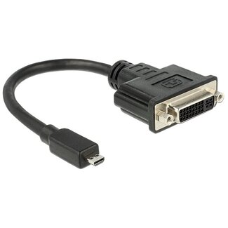 DeLOCK Micro HDMI naar DVI-I Dual Link adapter / zwart - 0,20 meter
