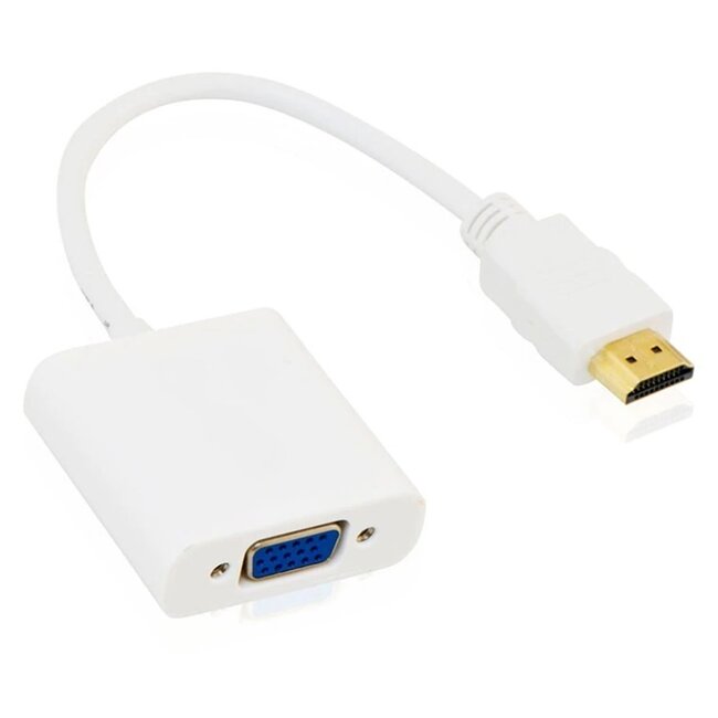 HDMI naar VGA + 3,5mm Jack & Micro USB adapter / wit - 0,20 meter